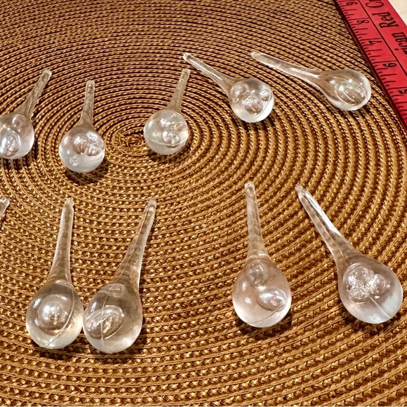 Vintage Christmas Ornaments Lot of 10 teardrop bubble icicles 3” - Picture 1 of 4